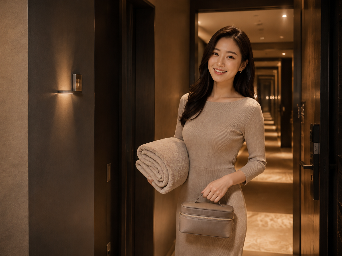 서울 잠실 방문 홈케어 일정을 준비하는 젊은 성인 한국 여성 관리사